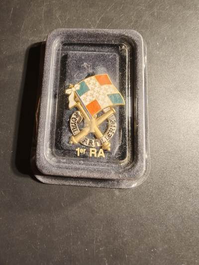 老王徽章第169期 - 法国第1炮兵团证章     原盒