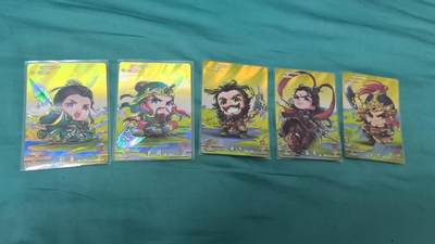 龙虎卡牌-六八场（无佣金，周六结拍，欢迎送拍） - 5张全 卡游三国 一弹 Q萌卡一套