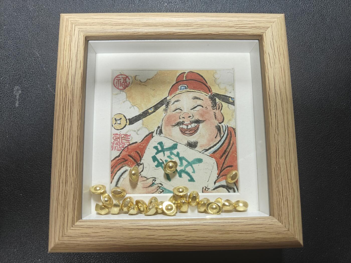 天玑星卡拍第150期《12.11周一截拍》持续收拍收评中 满赠卡需备注 【手绘画】张先军 财神 手绘画 带框 带小配饰
