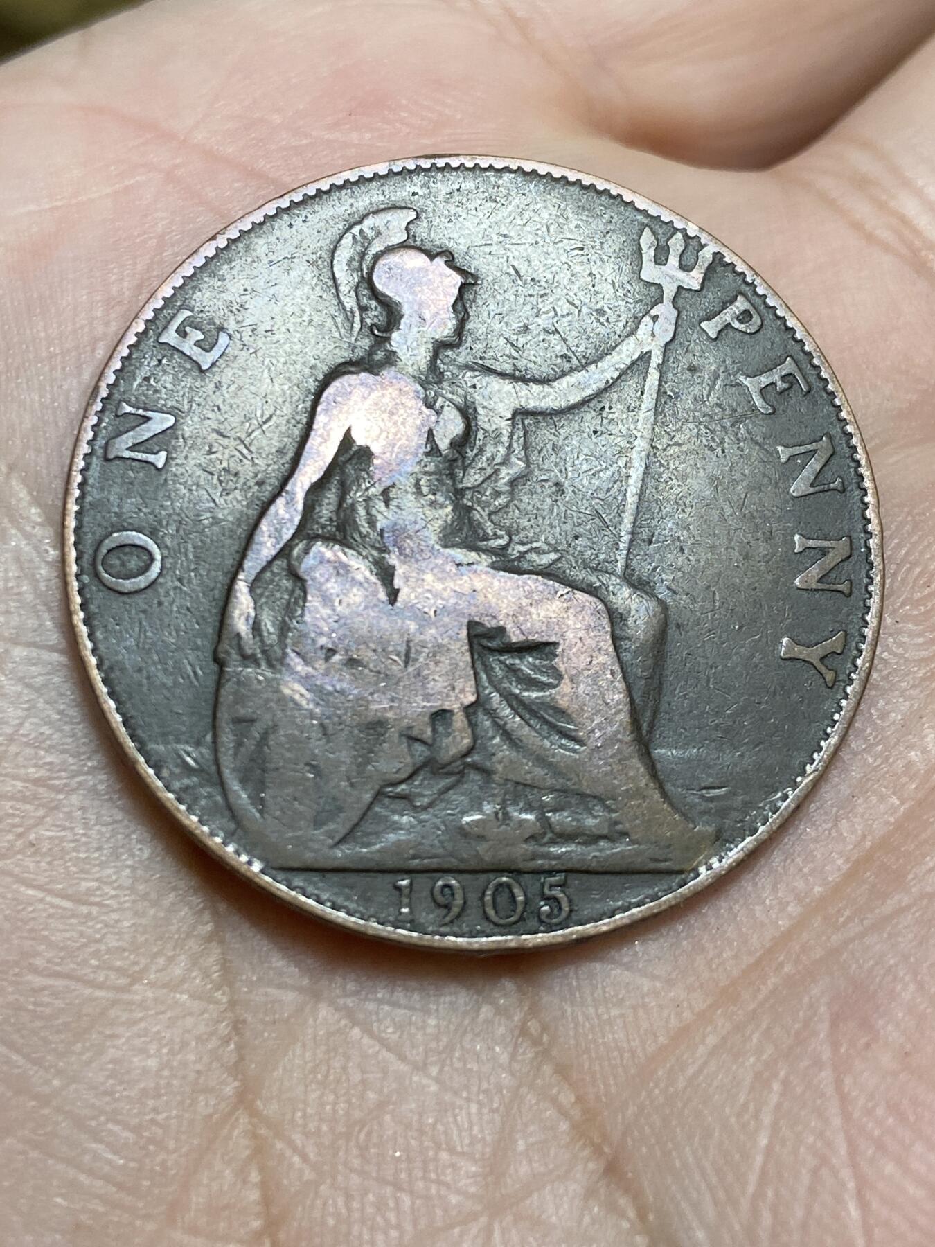 2025年第一百三十六场(总第一百六十二场）外国好品纸夹散币场(免佣金) 英国🇬🇧1905年1便士(爱德华七世时期)