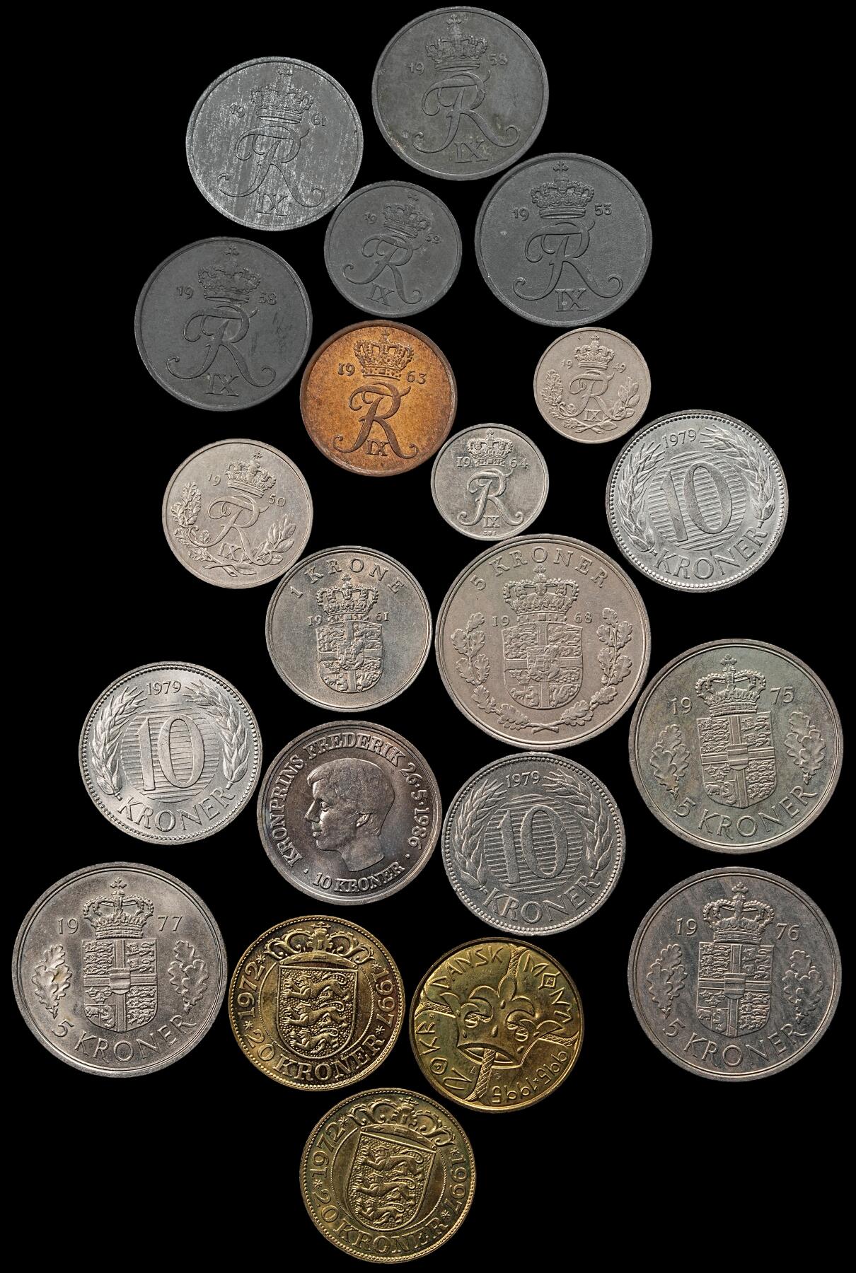 修遠堂世界钱币第九十七期 丹麦现代币一组