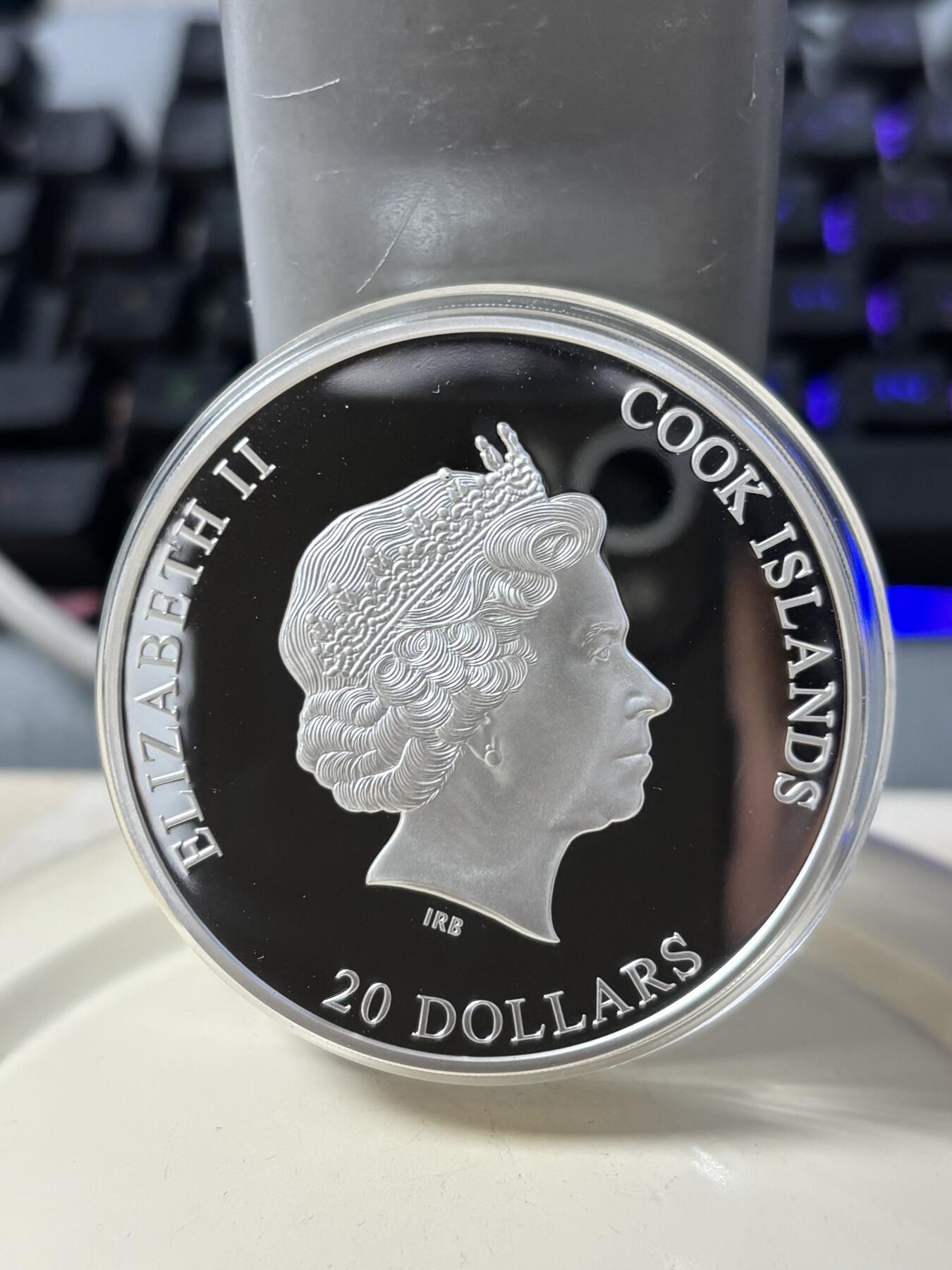 第186期拍卖 库克2021年信息大爆炸3盎司高浮雕精制纪念银币，999银，发行量999枚