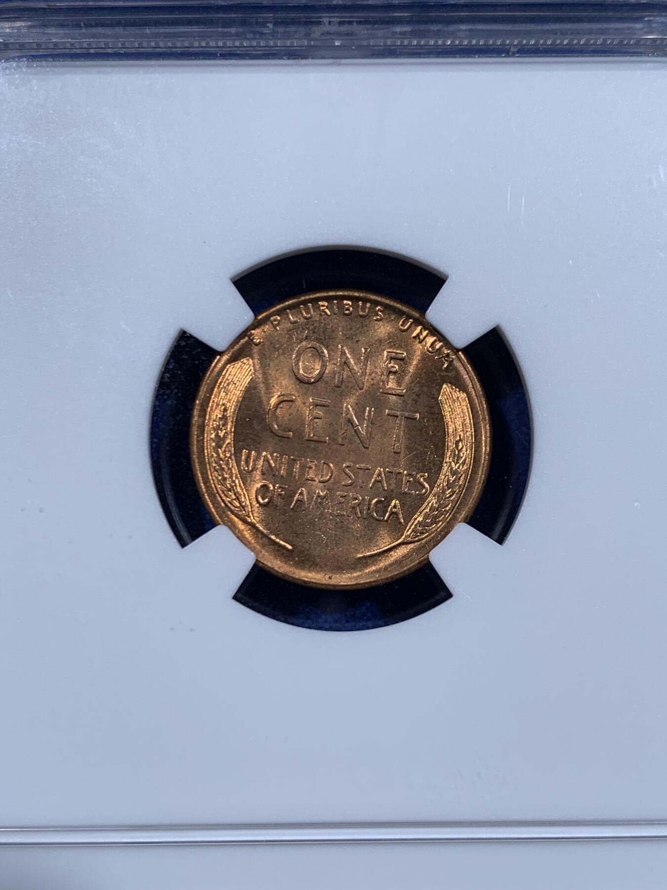 《竞宝斋》第447场 周日，周一，2场连拍 （全场包邮） NGC MS64RB 美国1956D林肯一分铜币 光泽红润