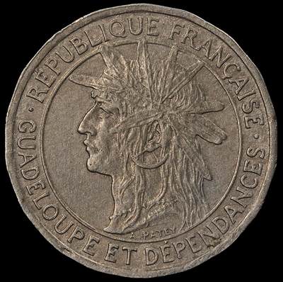 修遠堂世界钱币第九十七期 - 1921年法属瓜德罗普岛50分