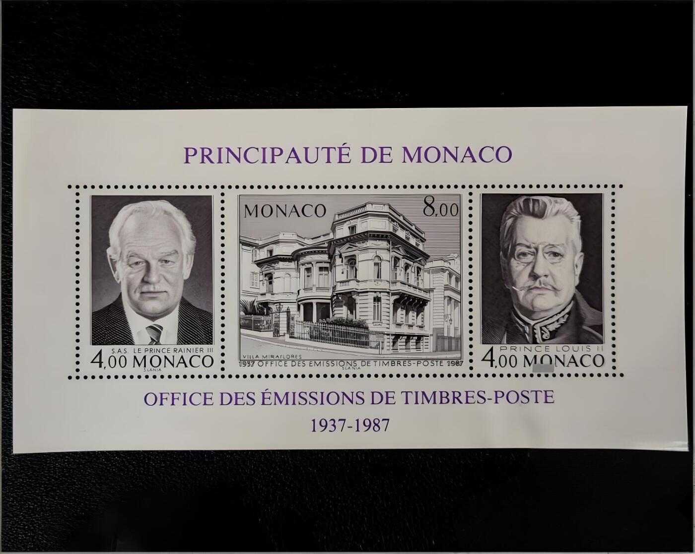 摩纳哥官方50周年纪念小型张