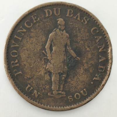 Krab外币市集Vol.26 - 下加拿大1837年1苏/半便士双面值代币
