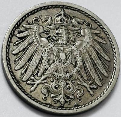 文馨钱币收藏第 285 场，【 长期接收代拍品】银币，评级币，散币场 - 1902 年德意志帝国 5 芬尼长翅鹰 A 标，第二版
