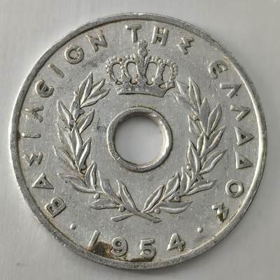 Krab外币市集Vol.26 - 希腊1954年20雷普塔