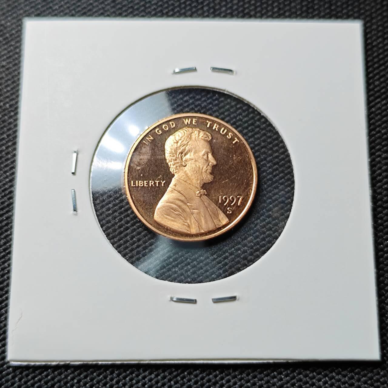 KK钱币收藏小铺 第380期  2月预留时间 周末发货  1997美国1分精制币