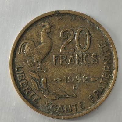 Krab外币市集Vol.26 - 法国1952年20法郎