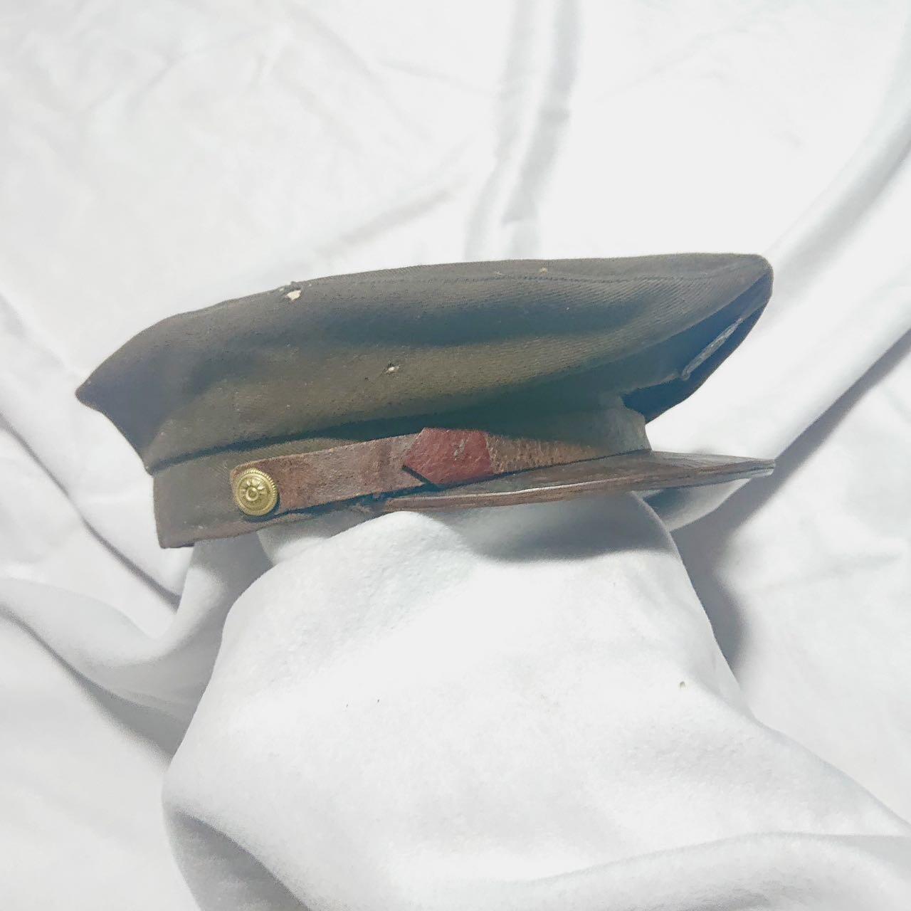 【第叁場】近代勋奖章徽章服饰杂项专场 抗战胜利初版国造陆军大檐帽 头围约55-56cm