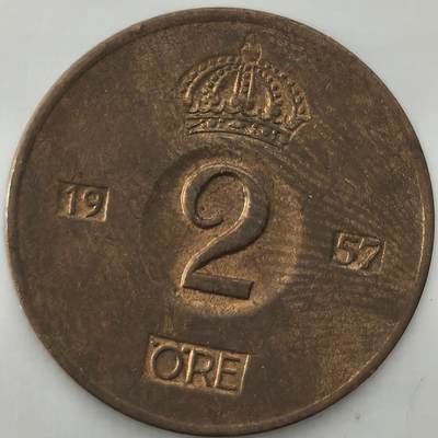Krab外币市集Vol.26 - 瑞典1957年2欧尔