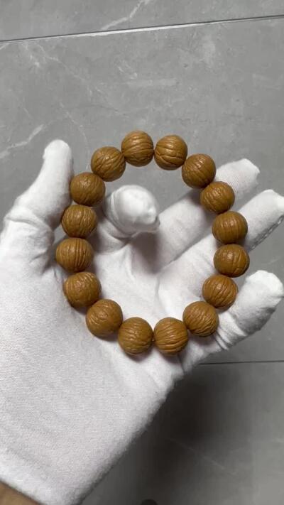 零元拍：W1-7猴头凤羽15.5MM原生态手串，已做打底保养