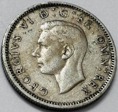 文馨钱币收藏第 285 场，【 长期接收代拍品】银币，评级币，散币场 - 1948 年英国乔治六世 6 便士，第一版关门年只发行两年