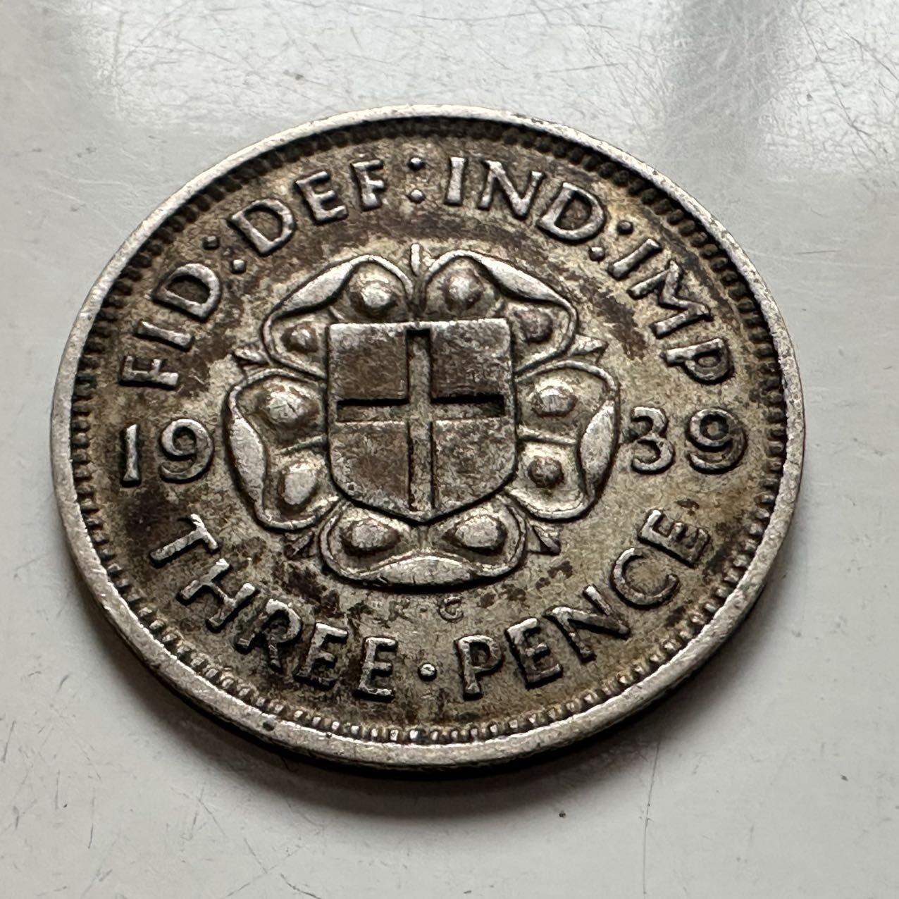 🌹外币初藏🌹🐯2025年第141场  每周二四六晚8️⃣点 接代拍 英国1939年三便士银币