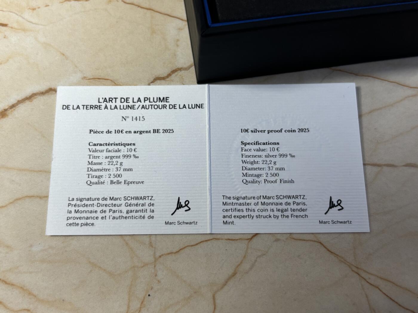 第186期拍卖 法国2025年儒勒凡尔纳120周年从地球到月球10欧纪念银币，999银，22.2克，发行2500枚