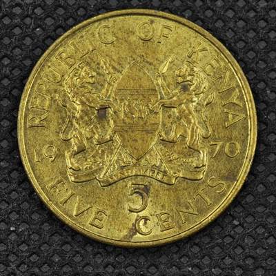 【淘币小摊】限时拍第八百三十二拍  散币场  满百包邮可预留两周  周一统一发货  -  肯尼亚1970年5分铜币