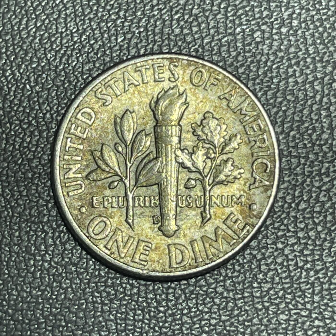 回流1215 美国1964年D版10美分银币 罗斯福总统