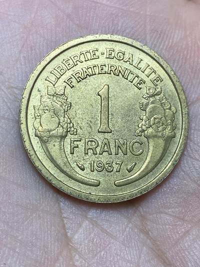 2025年第一百三十六场(总第一百六十二场）外国好品纸夹散币场(免佣金) - 原光好品–法兰西第三共和国1937年1法郎(第四版)
