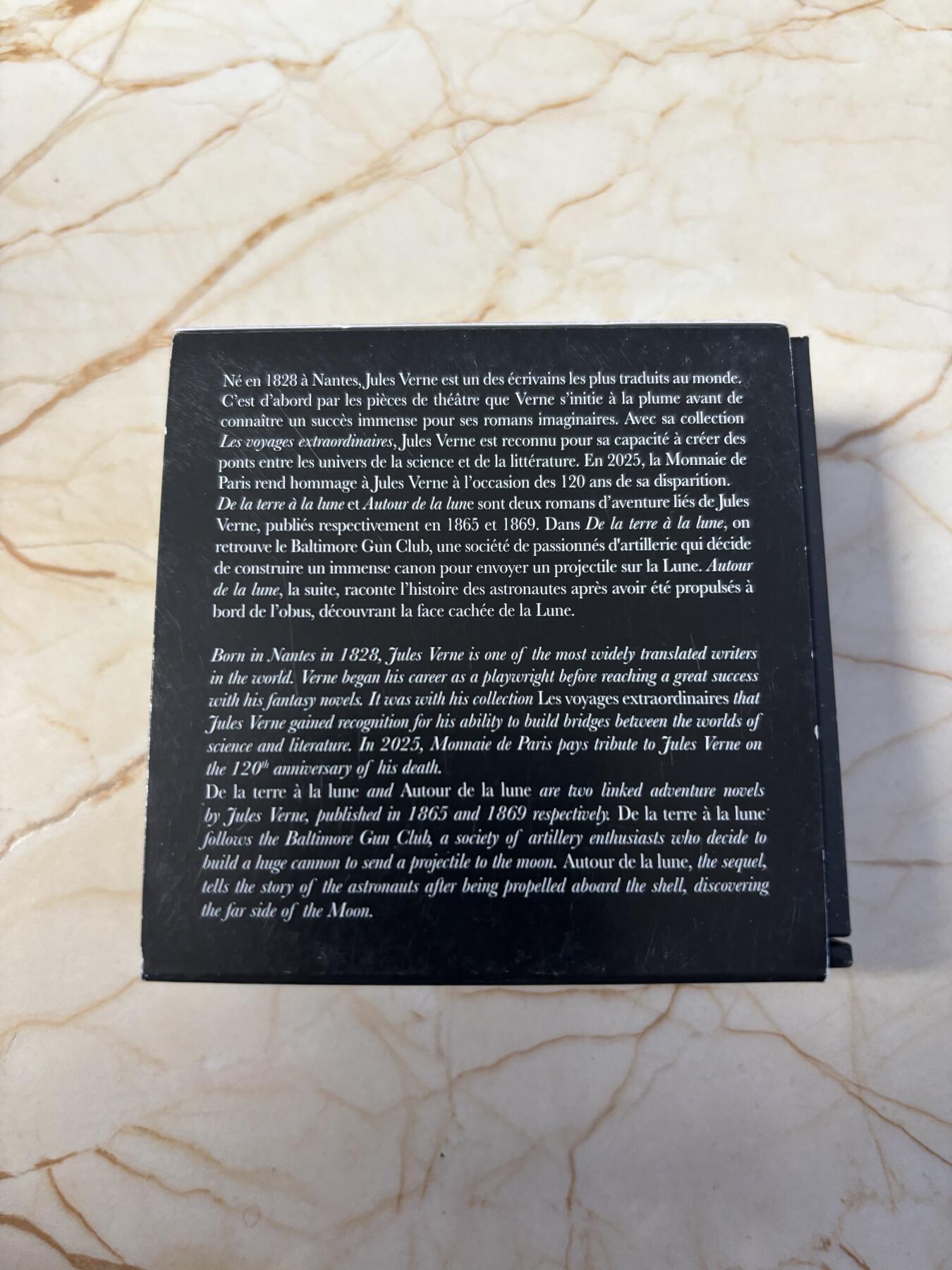 第186期拍卖 法国2025年儒勒凡尔纳120周年从地球到月球10欧纪念银币，999银，22.2克，发行2500枚