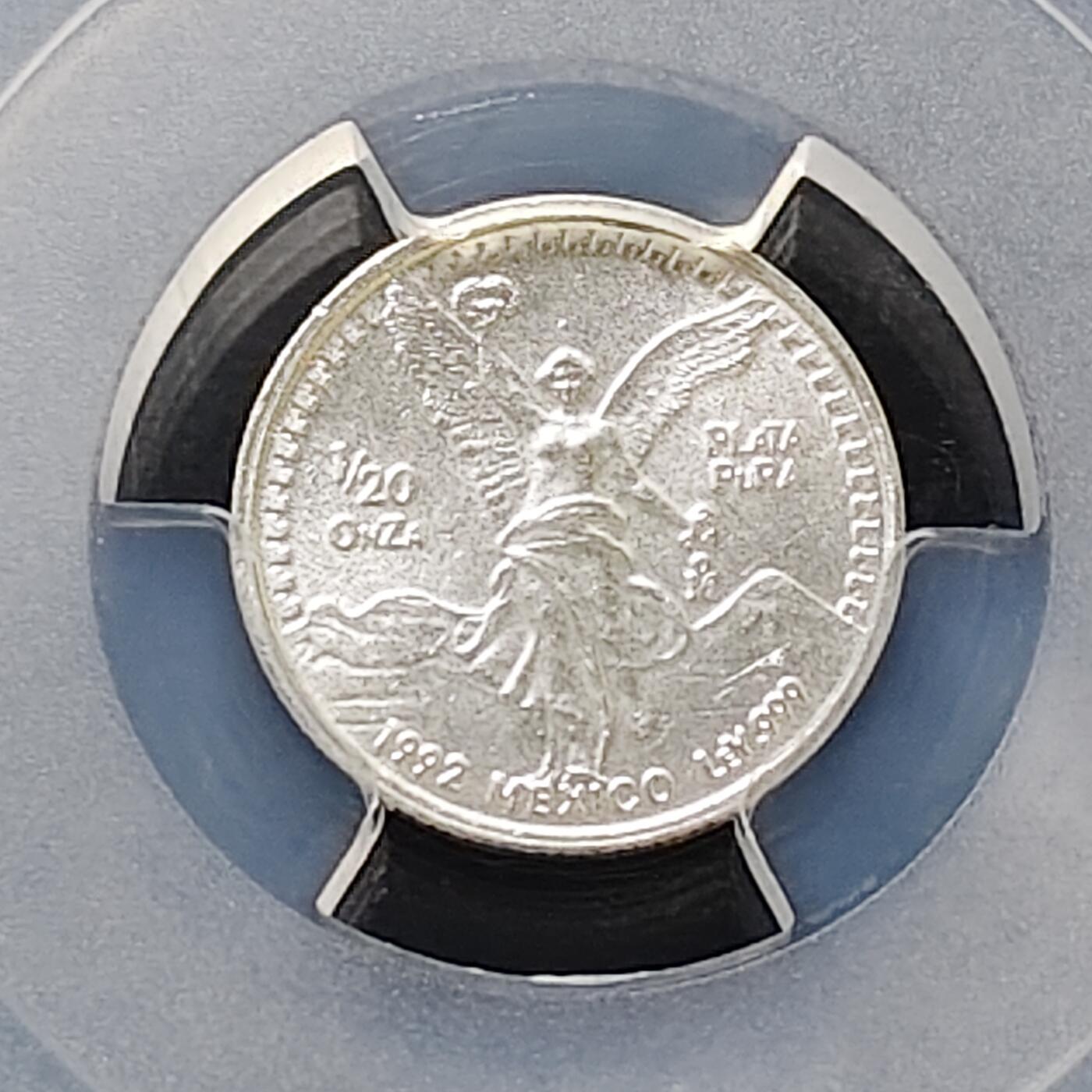 【全场包邮】纯粹捡漏拍487场（免费代拍第24场） 墨西哥1992年1/20盎司自由女神银币-PCGS MS67