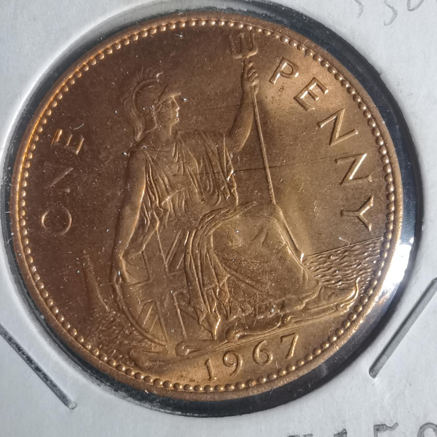 沼泽如烟--第933场 英国1967年1便士