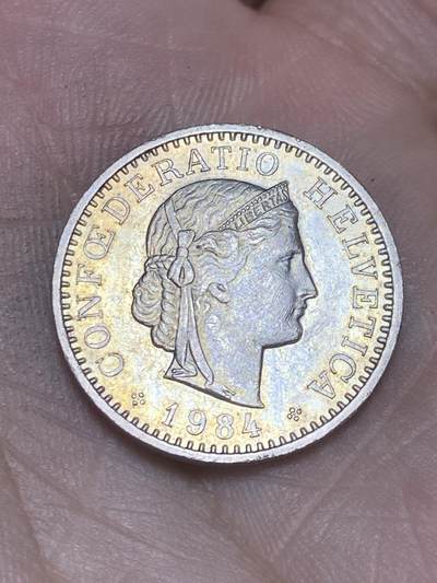 2025年第一百三十六场(总第一百六十二场）外国好品纸夹散币场(免佣金) - 瑞士🇨🇭1984年20拉彭(第三版，无标版)