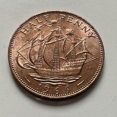 🌹外币初藏🌹🐯2025年第141场  每周二四六晚8️⃣点 接代拍 - 英国1966年半便士铜币 b