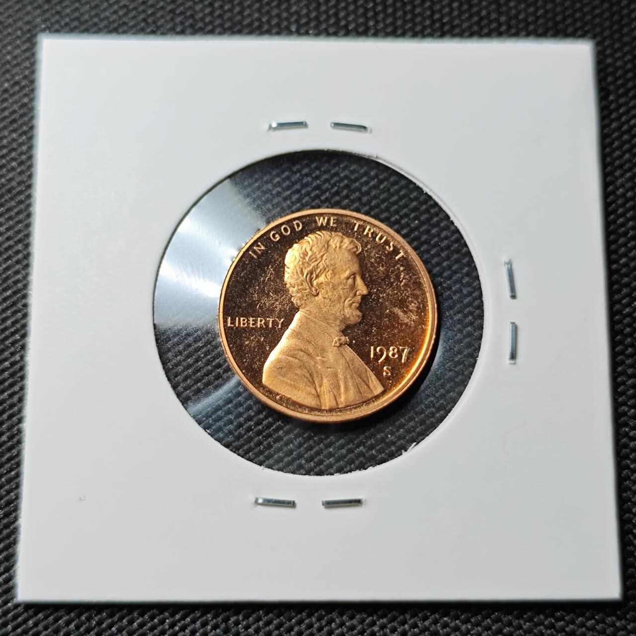 KK钱币收藏小铺 第380期  2月预留时间 周末发货  1987美国1分精制币