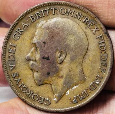 文馨钱币收藏第 285 场，【 长期接收代拍品】银币，评级币，散币场 - 1921 年英国乔治五世 1 便士大铜币，第一版