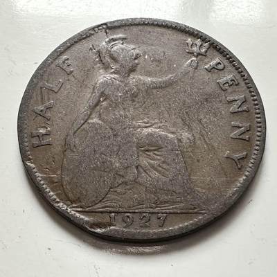 🌹外币初藏🌹🐯2025年第141场  每周二四六晚8️⃣点 接代拍 - 英国1927年半便士铜币