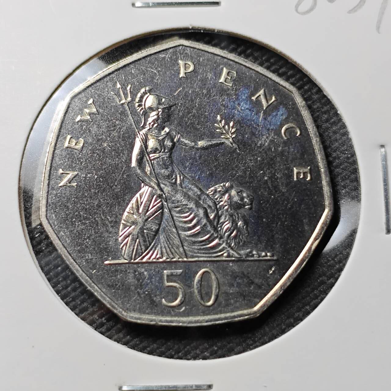 KK钱币收藏小铺 第380期  2月预留时间 周末发货  1971英国50便士精制币