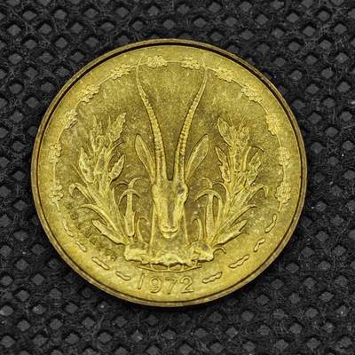 【淘币小摊】限时拍第八百三十二拍  散币场  满百包邮可预留两周  周一统一发货  -  西非1972年5法郎铜币