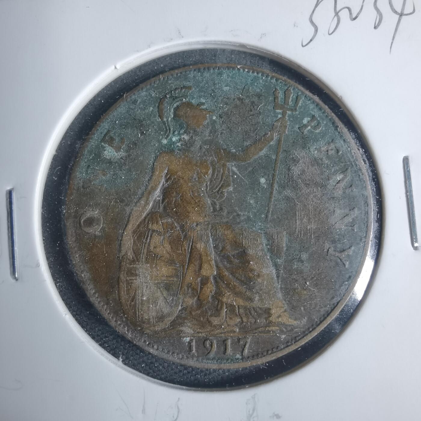 沼泽如烟--第933场 英国1917年1便士