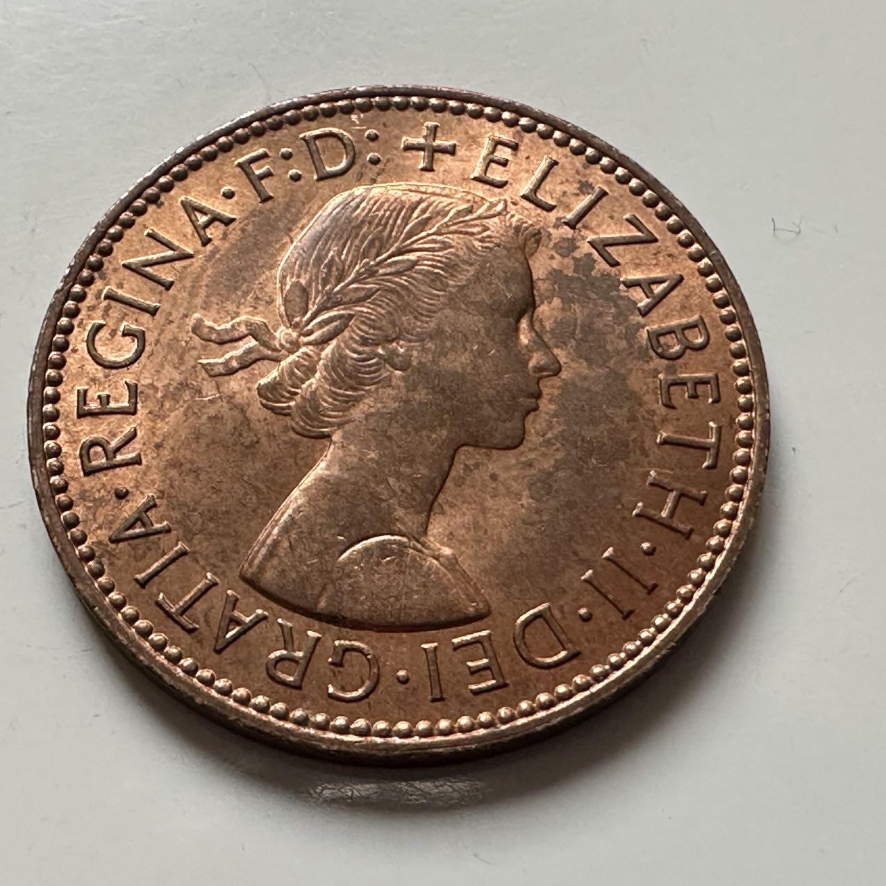 🌹外币初藏🌹🐯2025年第141场  每周二四六晚8️⃣点 接代拍 英国1967年半便士铜币 