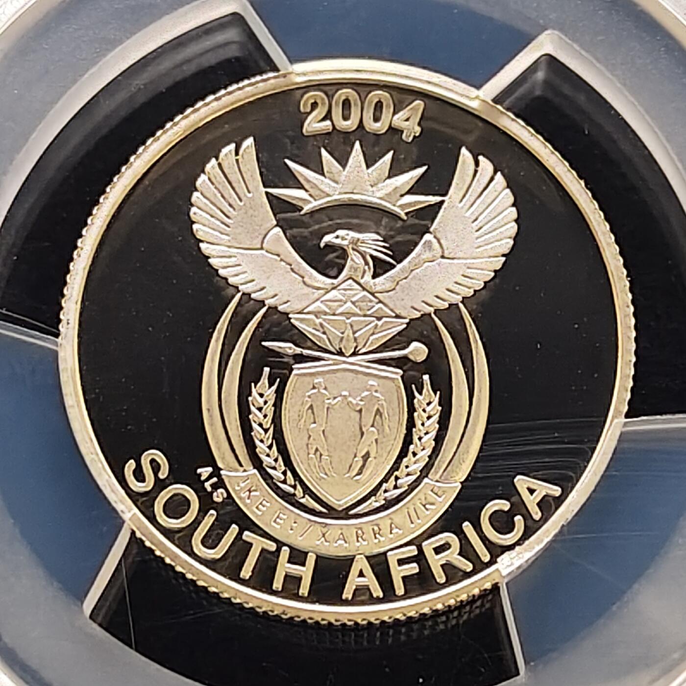 【全场包邮】纯粹捡漏拍487场（免费代拍第24场） 【收藏级·冠军分·稀少】南非2004年5分非洲五霸系列豹精制纪念银币-量约2000-PCGS PR69 DCAM