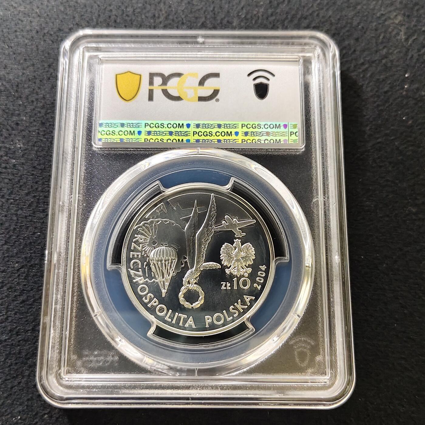 【全场包邮】纯粹捡漏拍487场（免费代拍第24场） 【收藏级·亚军分】波兰2004年10兹洛提二战名将斯坦尼斯瓦夫·索萨博夫斯基将军精制纪念银币-PCGS PR67 DCAM（更高分6枚）