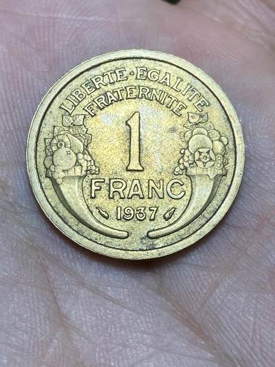 2025年第一百三十六场(总第一百六十二场）外国好品纸夹散币场(免佣金) - 好品–法兰西第三共和国1937年1法郎(第四版)