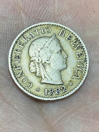 2025年第一百三十六场(总第一百六十二场）外国好品纸夹散币场(免佣金) - 稀少早期年份–瑞士🇨🇭1882年5拉彭(第二版，B标伯尔尼造)