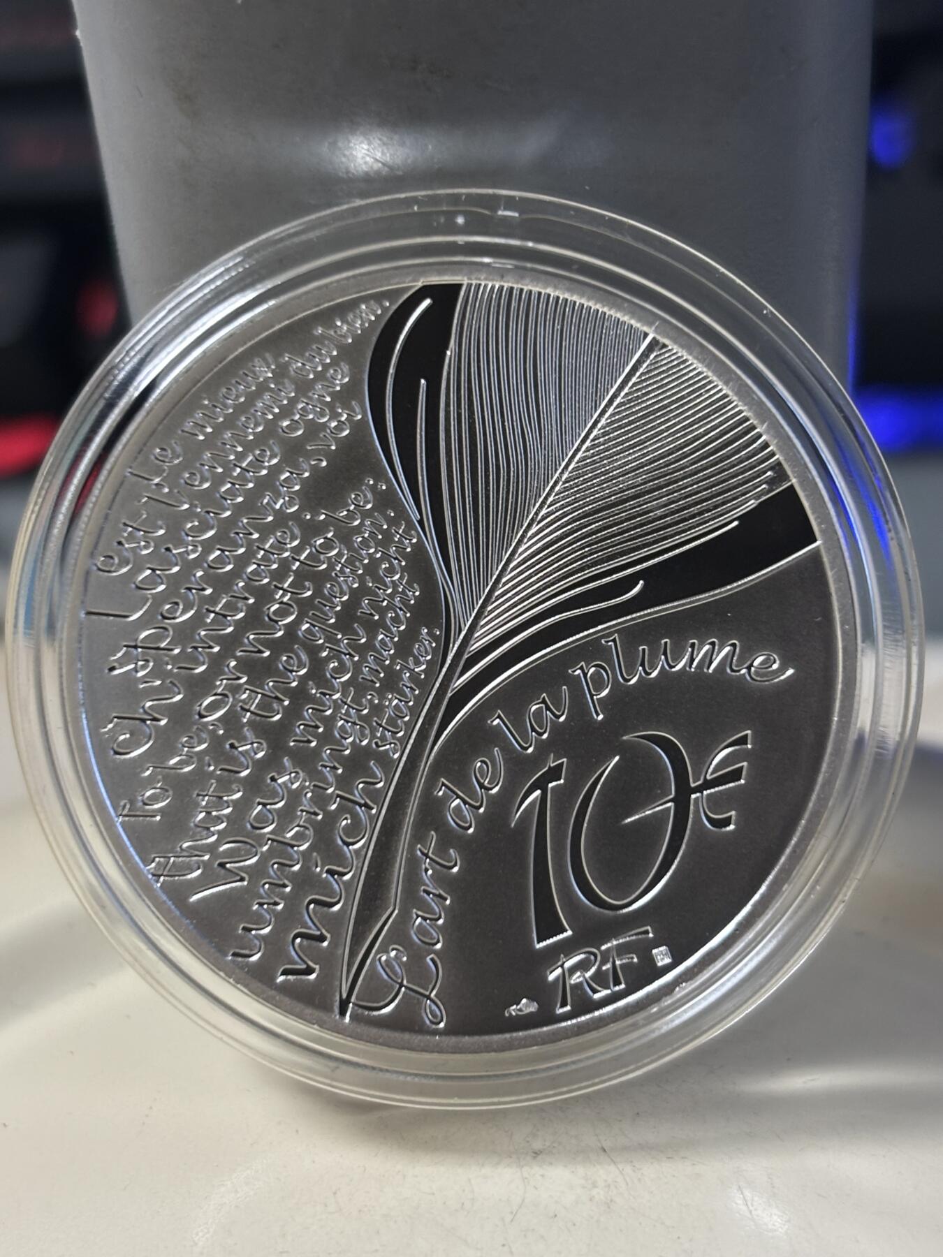 第186期拍卖 法国2025年儒勒凡尔纳120周年海底两万里10欧纪念银币，999银，22.2克，发行2500枚