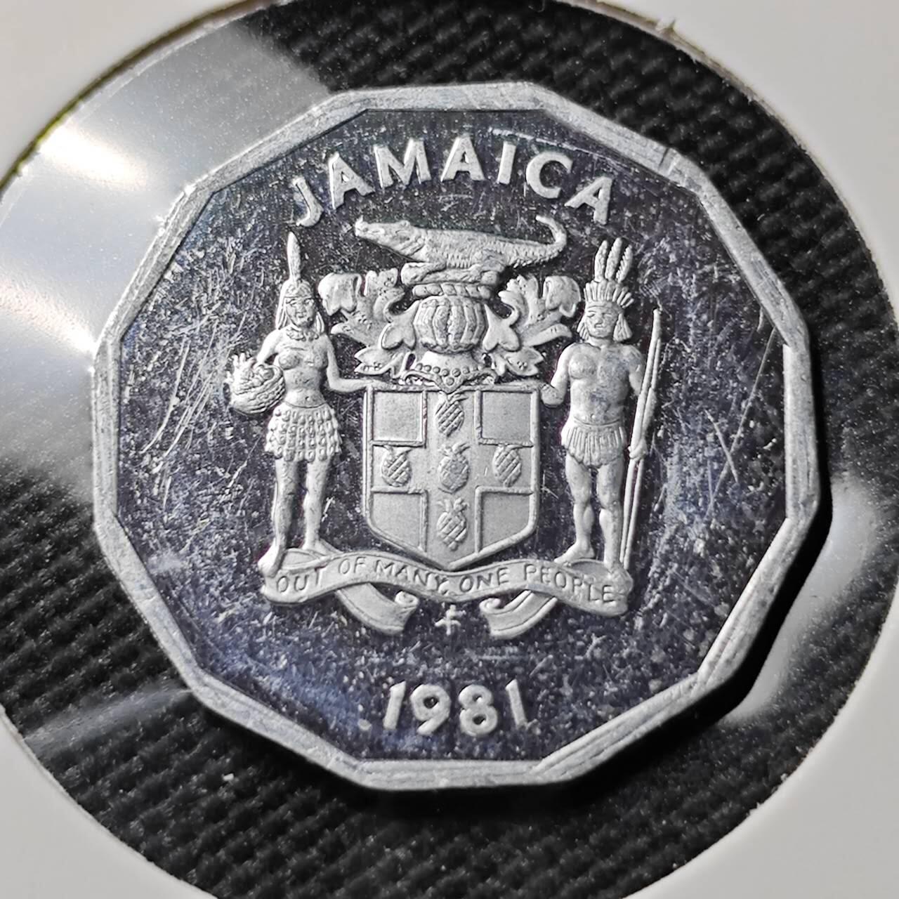 KK钱币收藏小铺 第380期  2月预留时间 周末发货  1981牙买加1分精制币