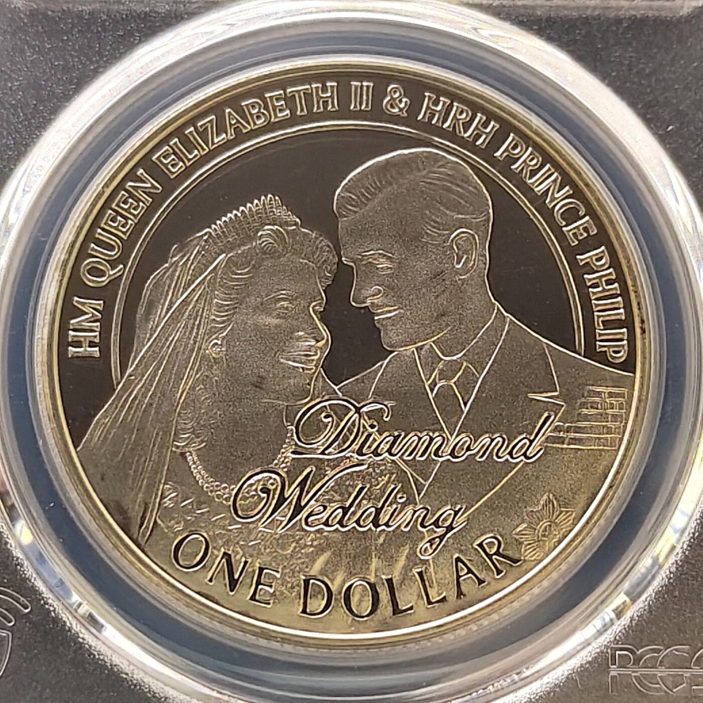 【全场包邮】纯粹捡漏拍487场（免费代拍第24场） 【收藏级·冠军分】瑙鲁2007年1元女王钻石婚精制克朗型纪念币-PCGS PR68 DCAM