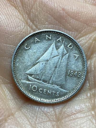 2025年第一百三十七场(总第一百六十三场）外国好品散币场(免佣金) - 加拿大🇨🇦1943年10分银币(乔治六世第一版，800高银)
