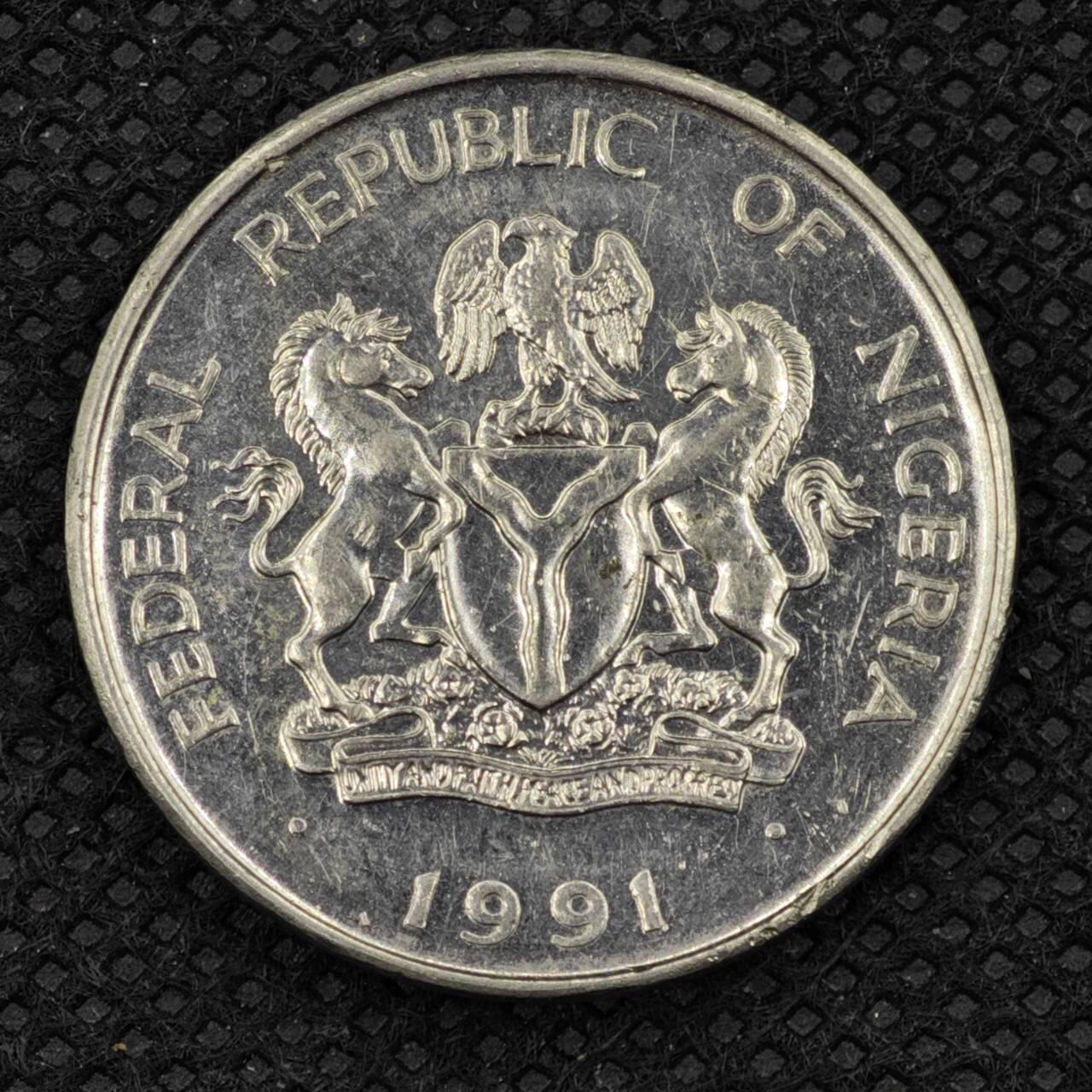 【淘币小摊】限时拍第八百三十二拍  散币场  满百包邮可预留两周  周一统一发货   尼日利亚1991年1奈亚