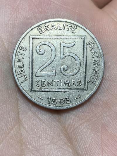 2025年第一百三十六场(总第一百六十二场）外国好品纸夹散币场(免佣金) - 法兰西第三共和国1903单年份25生丁(首版)