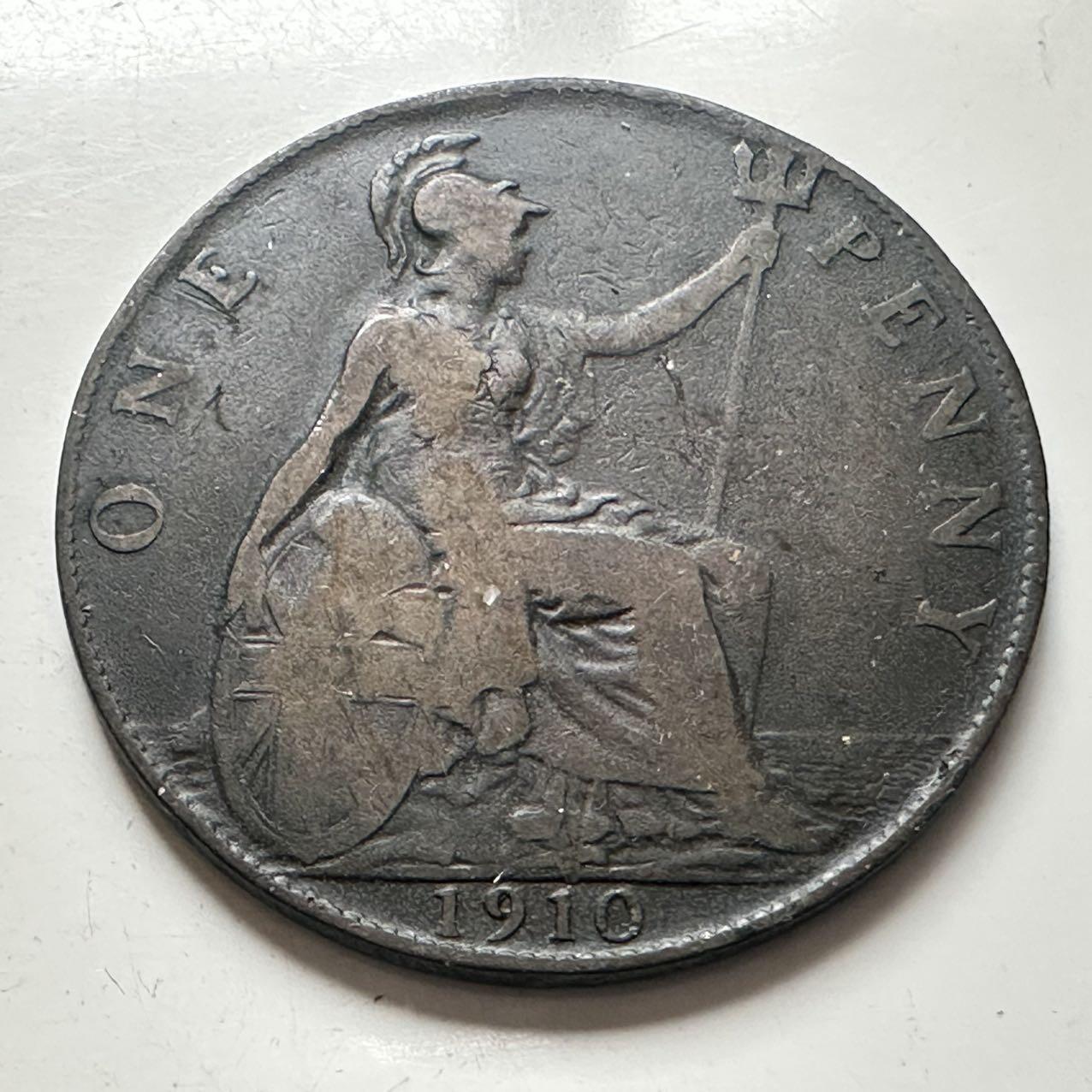 🌹外币初藏🌹🐯2025年第141场  每周二四六晚8️⃣点 接代拍 英国1910年一便士