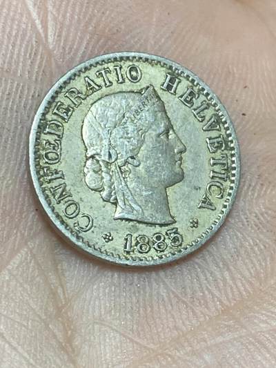 2025年第一百三十六场(总第一百六十二场）外国好品纸夹散币场(免佣金) - 少见早期年份–瑞士🇨🇭1885年5拉彭(第二版，B标伯尔尼造)