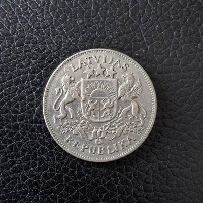 道一币馆币章第一百五十九场 - 拉脱维亚1925年盾徽2拉特银币