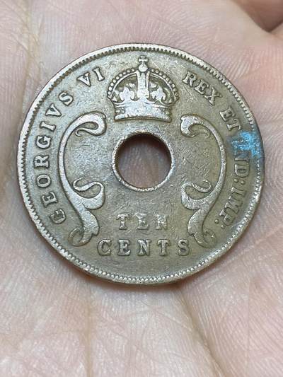 2025年第一百三十六场(总第一百六十二场）外国好品纸夹散币场(免佣金) - 英属东非1943年10分(乔治六世第二版，SA版南非比勒陀利亚造)