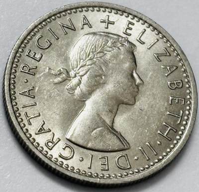 文馨钱币收藏第 285 场，【 长期接收代拍品】银币，评级币，散币场 - 原光品相 1967 年英国伊丽莎白二世幸运 6 便士